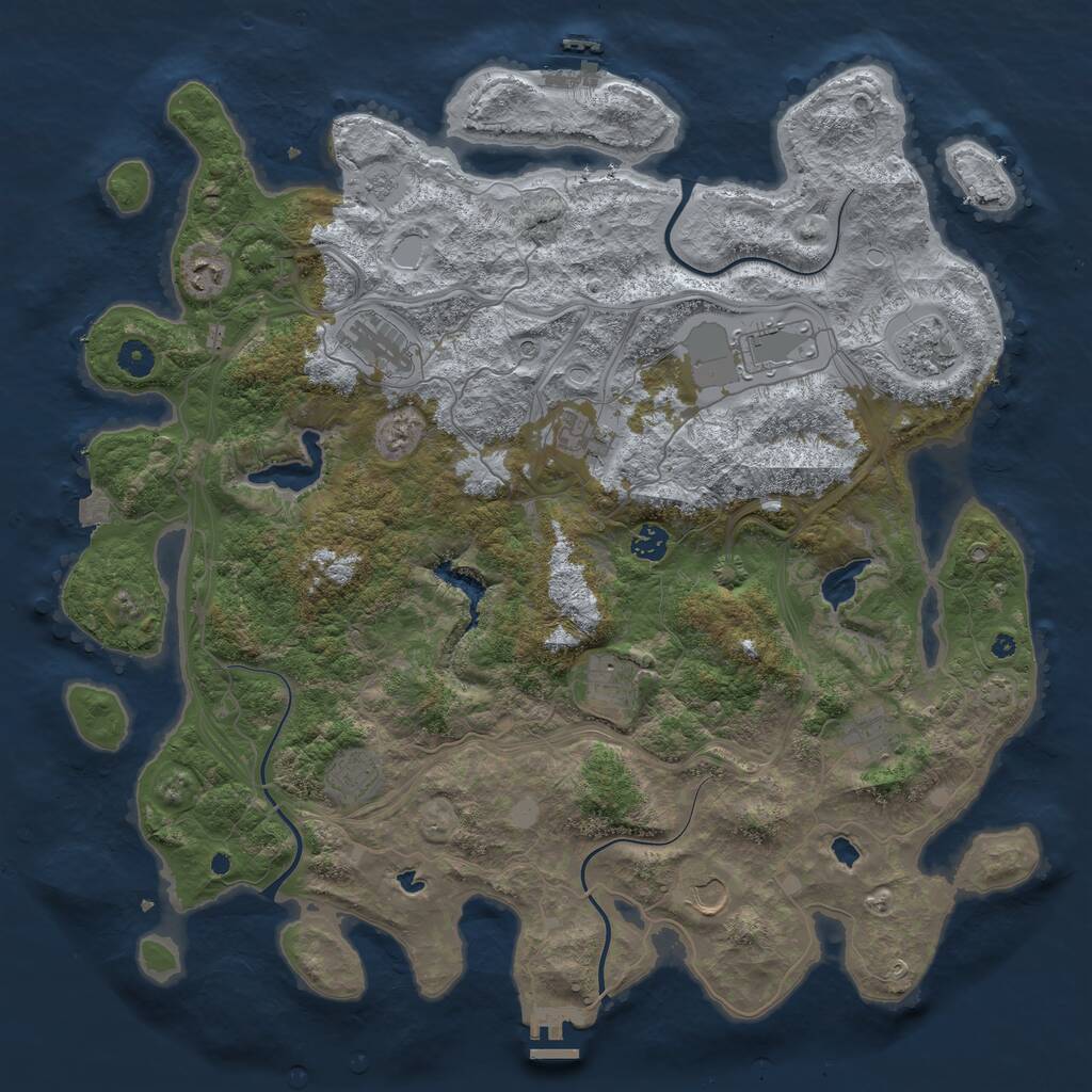 Rust Map: Procedural Map, Size: 4500, Seed: 1755730348, 16 Monuments