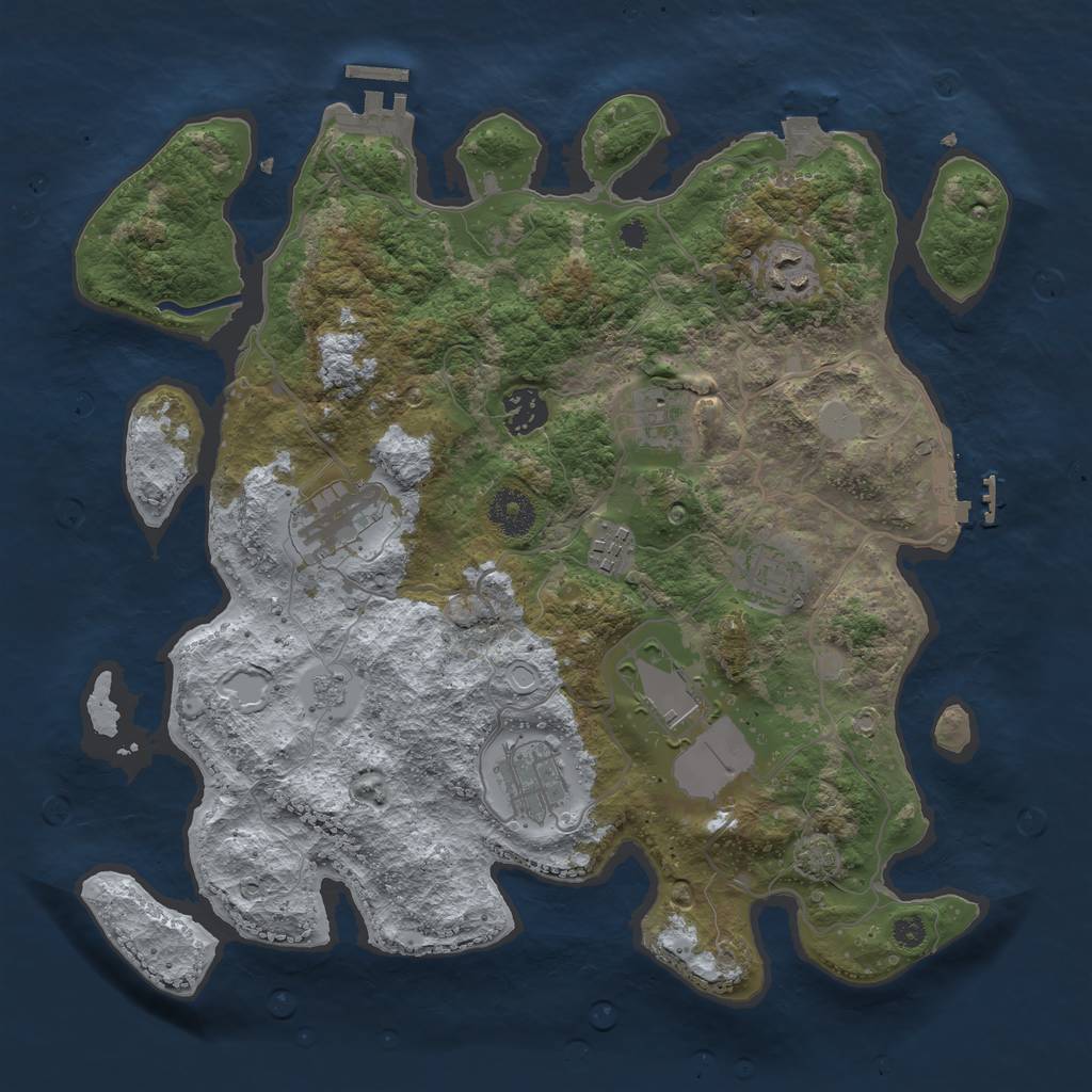 Rust Map: Procedural Map, Size: 3500, Seed: 1589714165, 15 Monuments