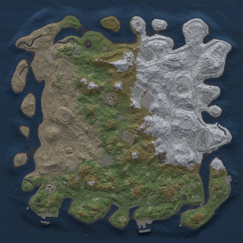 Rust Map: Procedural Map, Size: 4500, Seed: 1001580858, 19 Monuments