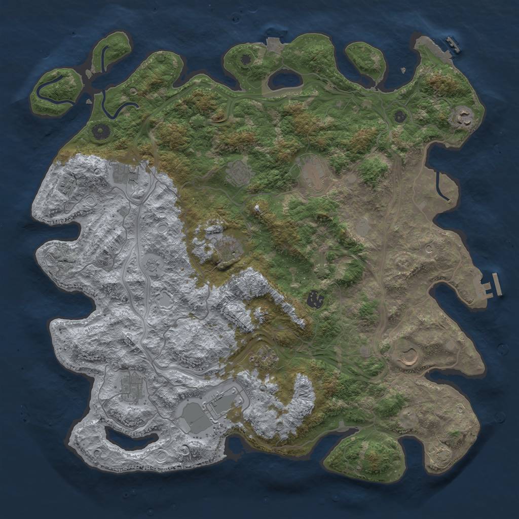 Rust Map: Procedural Map, Size: 4500, Seed: 467471731, 19 Monuments