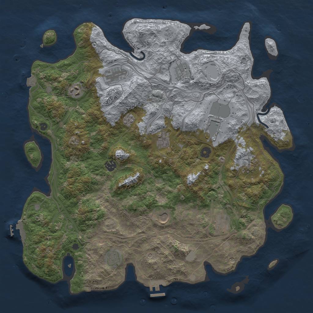 Rust Map: Procedural Map, Size: 4250, Seed: 859609543, 19 Monuments
