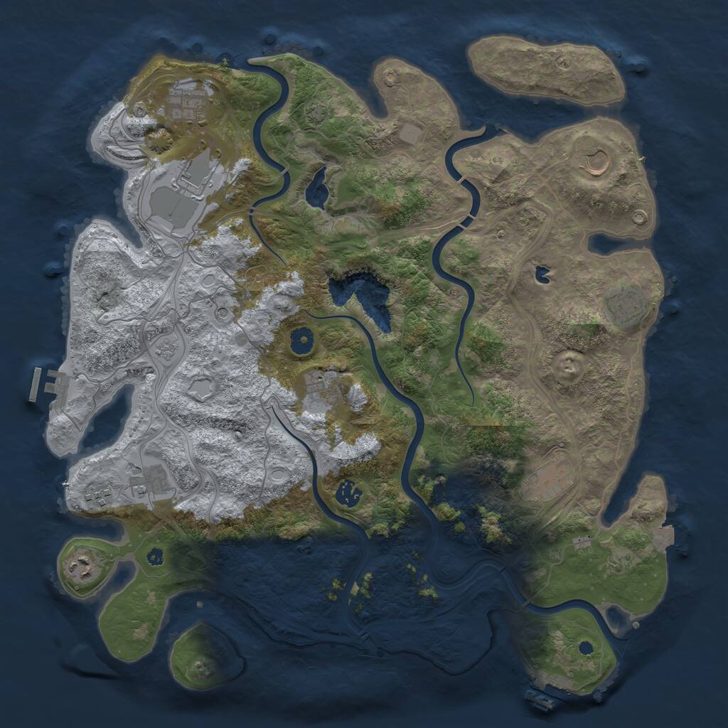 Rust Map: Procedural Map, Size: 4250, Seed: 711449588, 16 Monuments