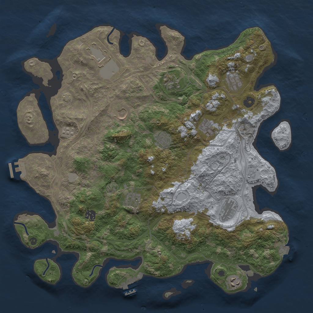 Rust Map: Procedural Map, Size: 4250, Seed: 1753765832, 19 Monuments