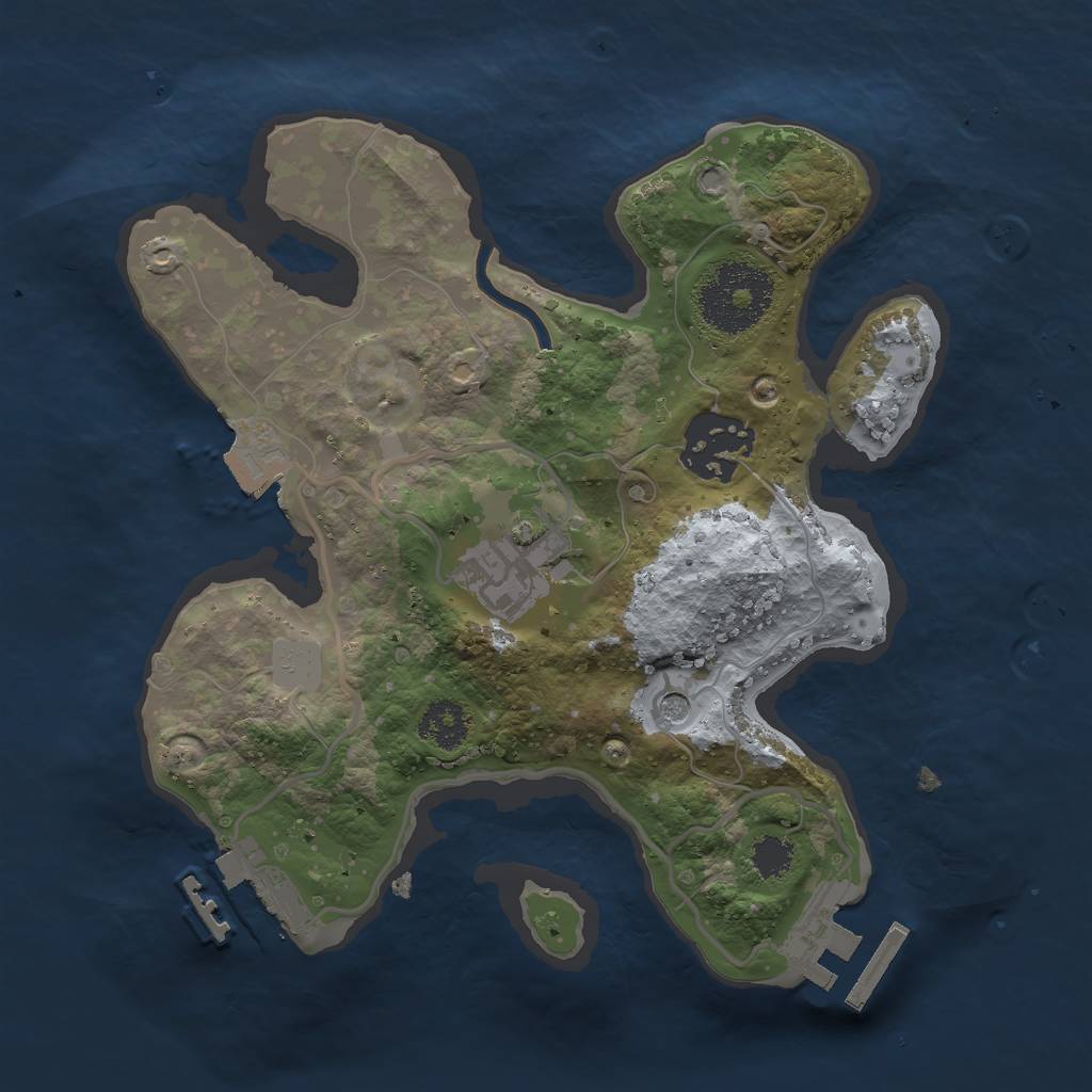 Rust Map: Procedural Map, Size: 2300, Seed: 196786343, 8 Monuments