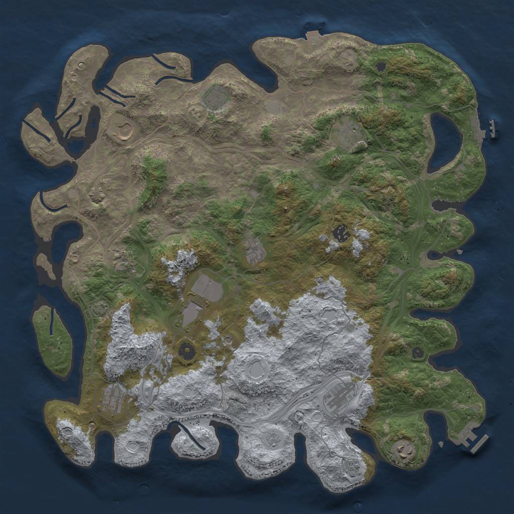 Rust Map: Procedural Map, Size: 4500, Seed: 812632, 19 Monuments