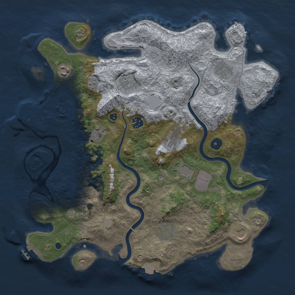 Rust Map: Procedural Map, Size: 3895, Seed: 13825, 16 Monuments