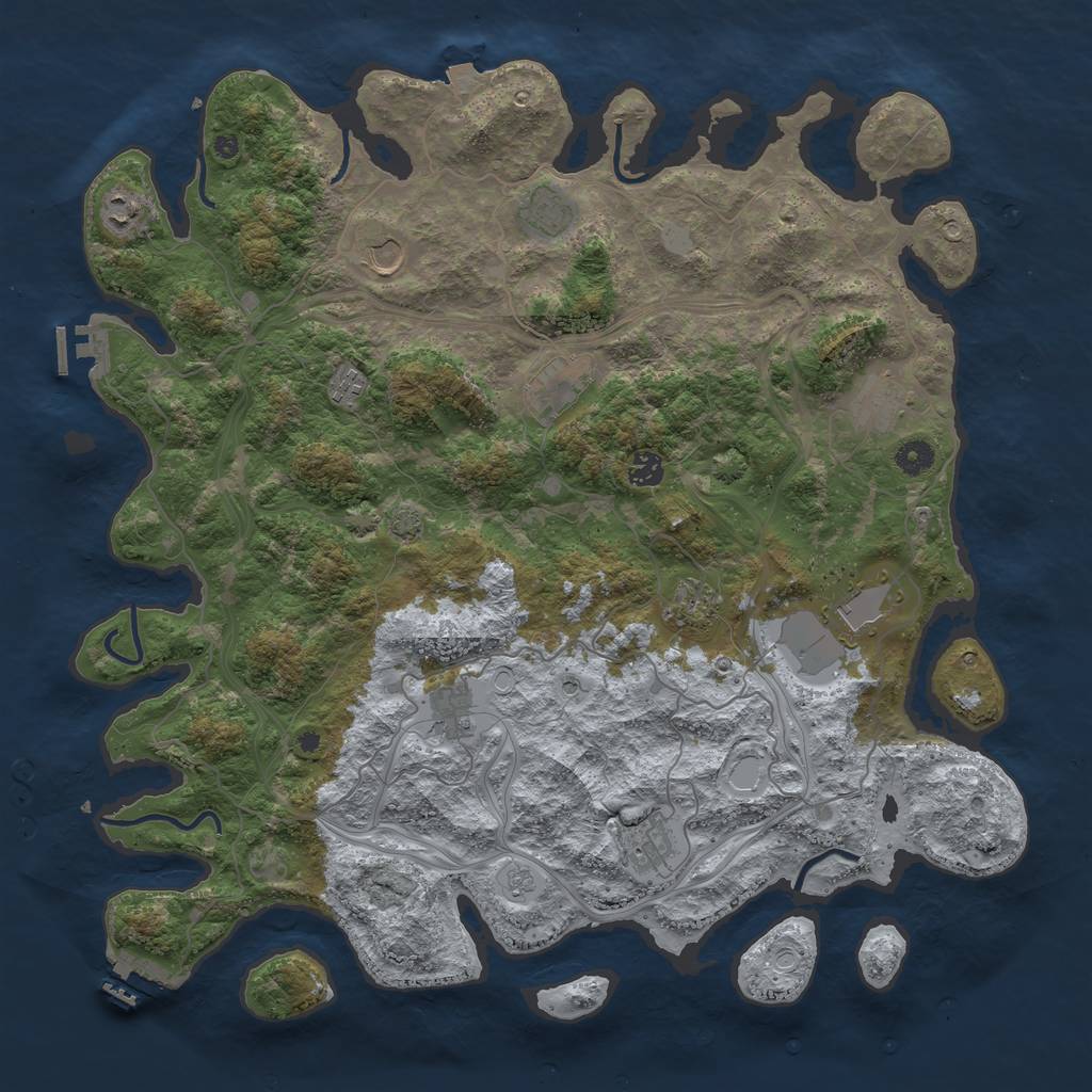 Rust Map: Procedural Map, Size: 4500, Seed: 17364504, 19 Monuments