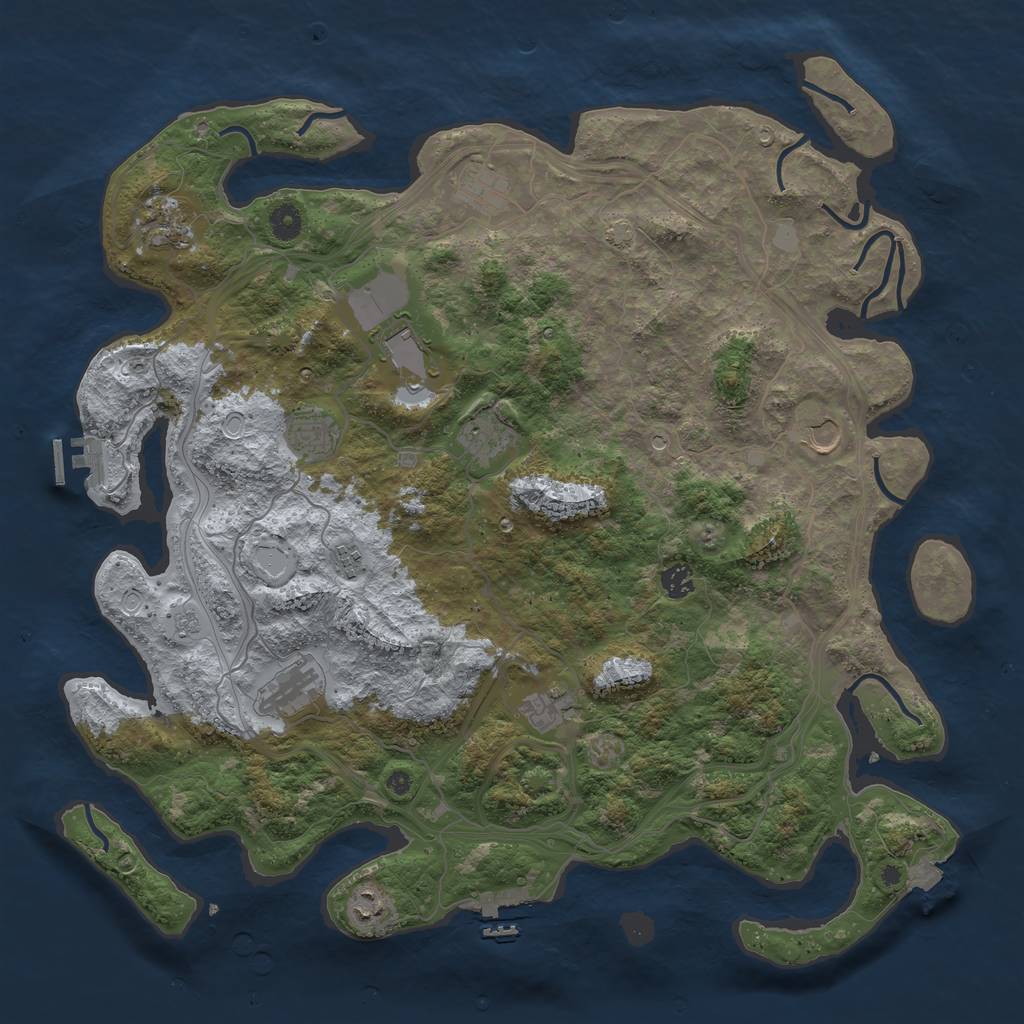 Rust Map: Procedural Map, Size: 4500, Seed: 200291, 19 Monuments