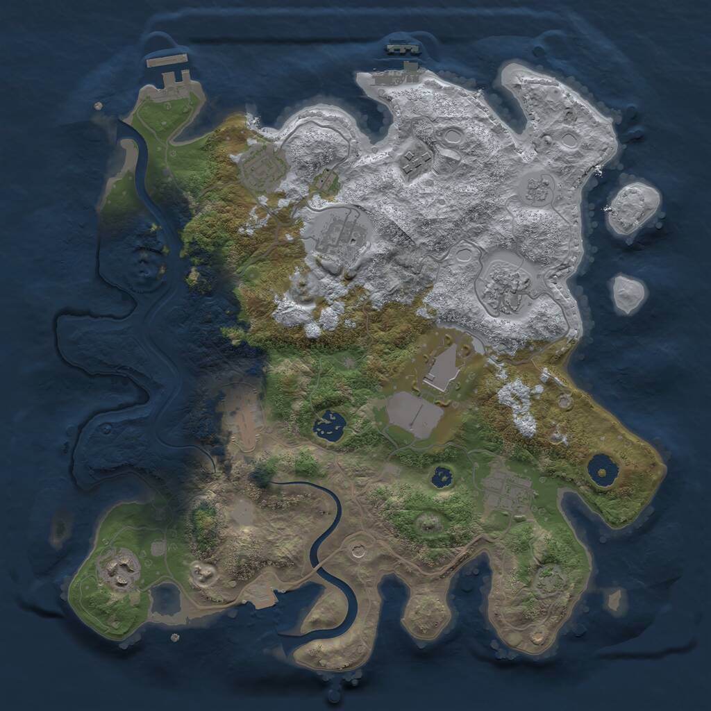 Rust Map: Procedural Map, Size: 3500, Seed: 1313105340, 15 Monuments