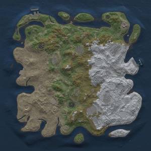 Thumbnail Rust Map: Procedural Map, Size: 4000, Seed: 685643002, 18 Monuments