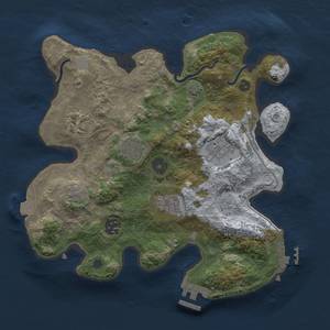 Thumbnail Rust Map: Procedural Map, Size: 3000, Seed: 1817183488, 13 Monuments