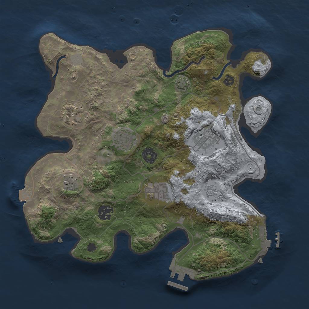 Rust Map: Procedural Map, Size: 3000, Seed: 1817183488, 13 Monuments