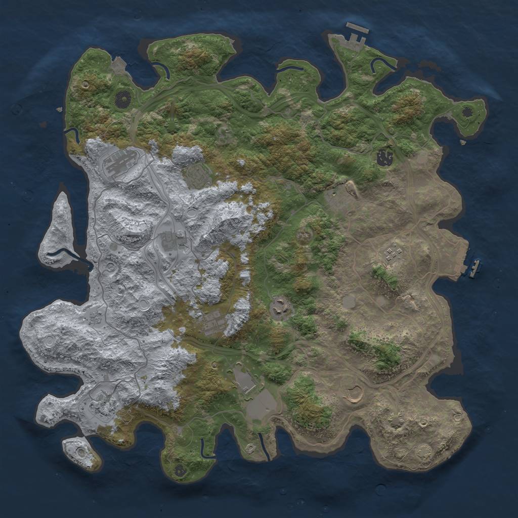 Rust Map: Procedural Map, Size: 4500, Seed: 1898552070, 19 Monuments