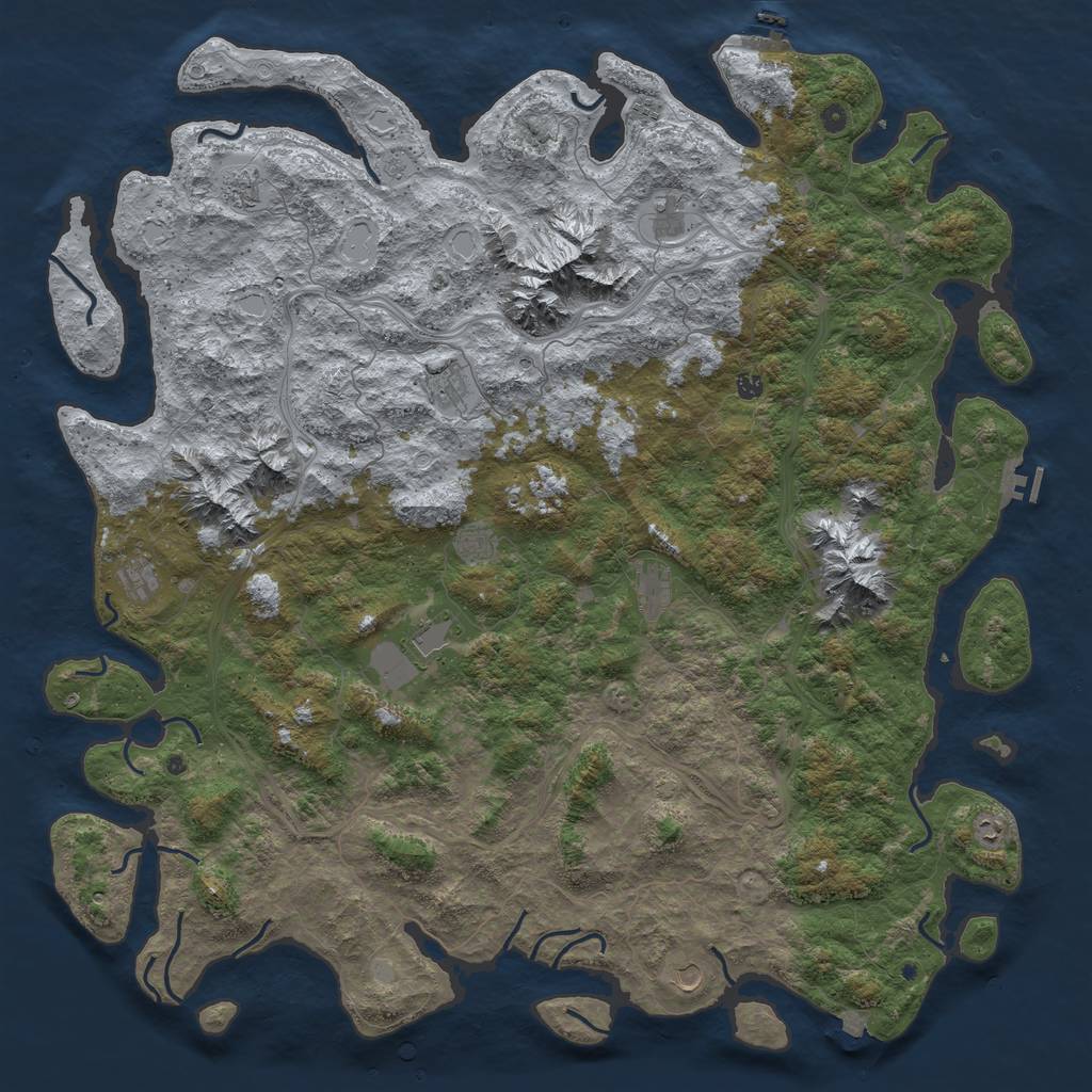 Rust Map: Procedural Map, Size: 6000, Seed: 103555947, 19 Monuments