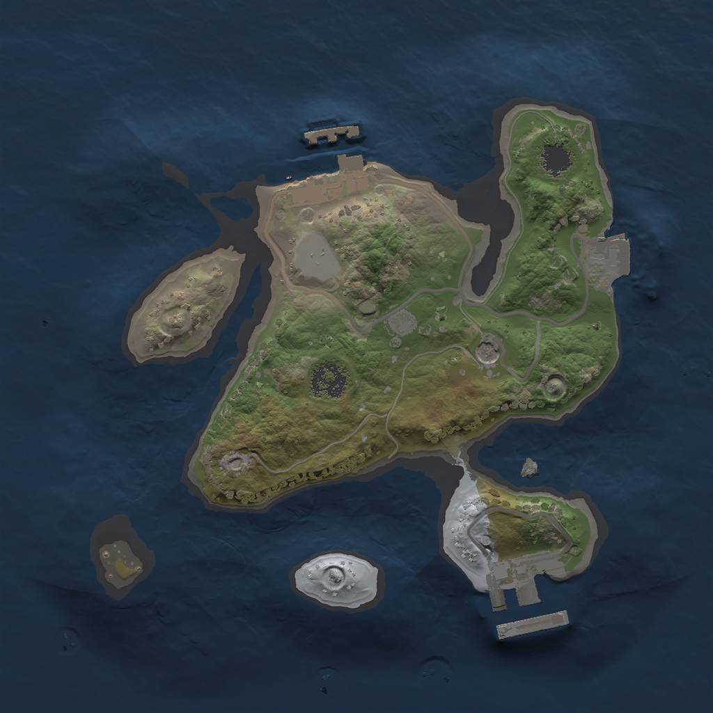 Rust Map: Procedural Map, Size: 2000, Seed: 1382627655, 6 Monuments