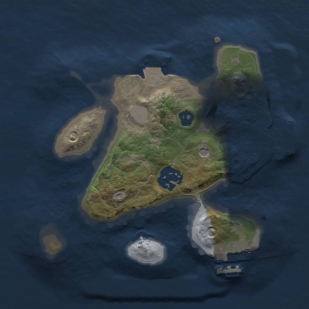 Rust Map: Procedural Map, Size: 2000, Seed: 1382627655, 5 Monuments