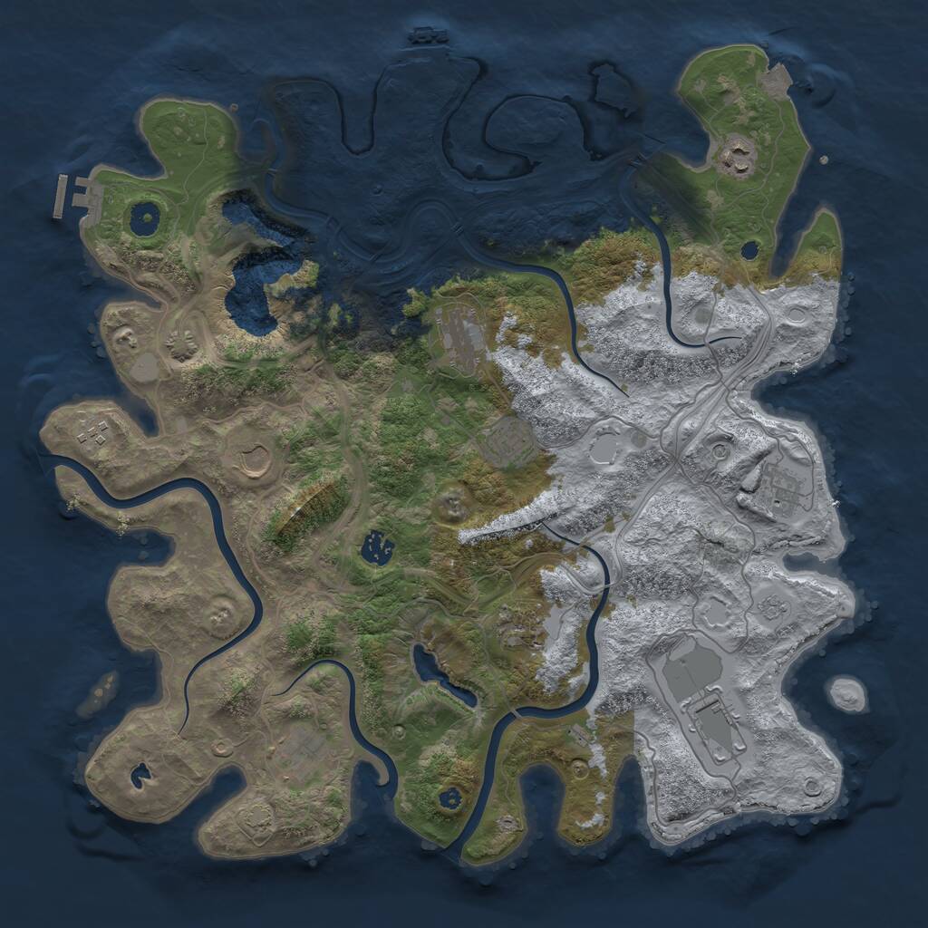 Rust Map: Procedural Map, Size: 4250, Seed: 1131516853, 16 Monuments