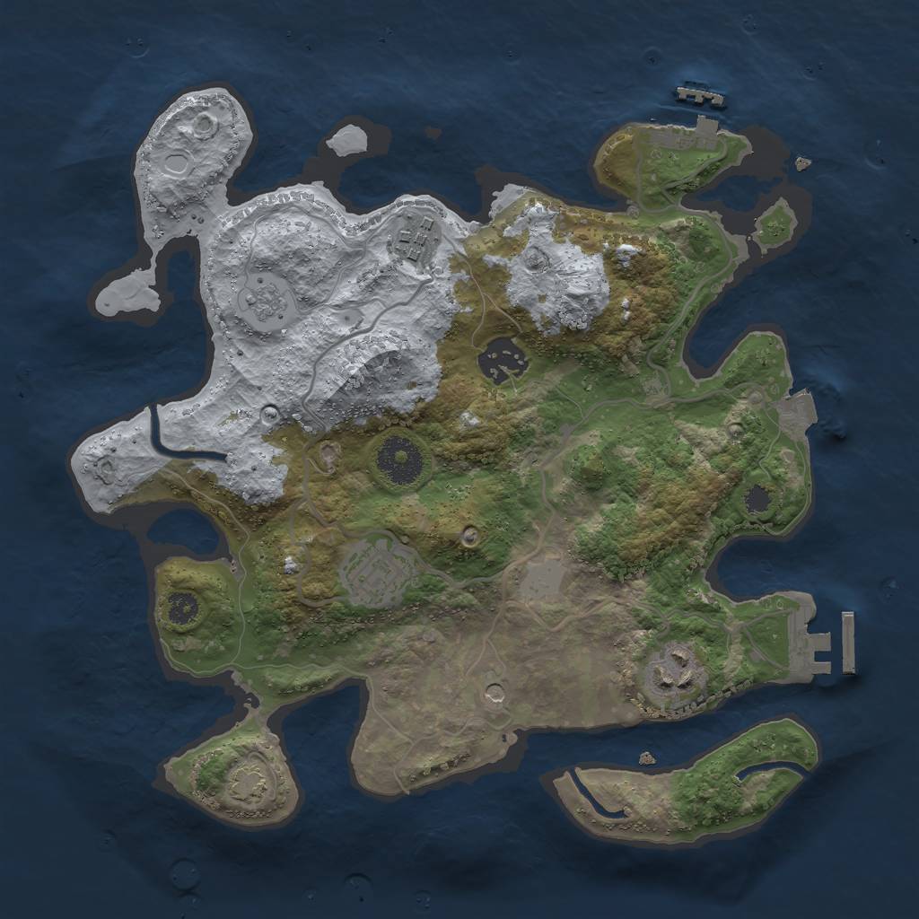 Rust Map: Procedural Map, Size: 3000, Seed: 19926, 12 Monuments