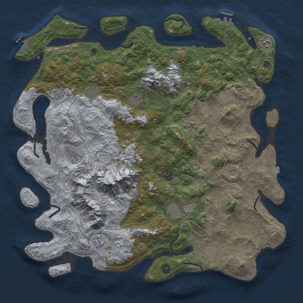 Rust Map: Procedural Map, Size: 5000, Seed: 46534, 19 Monuments