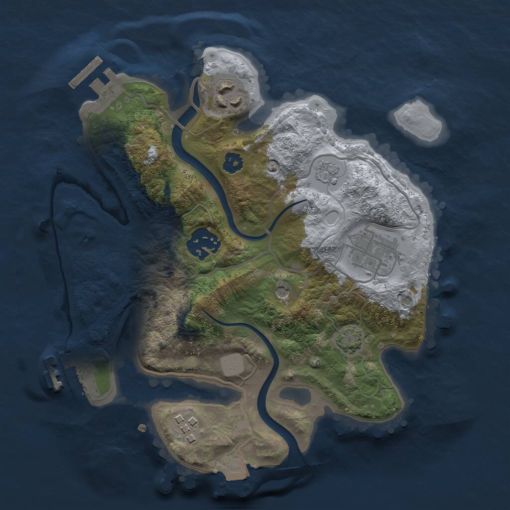 Rust Map: Procedural Map, Size: 2500, Seed: 942812514, 10 Monuments