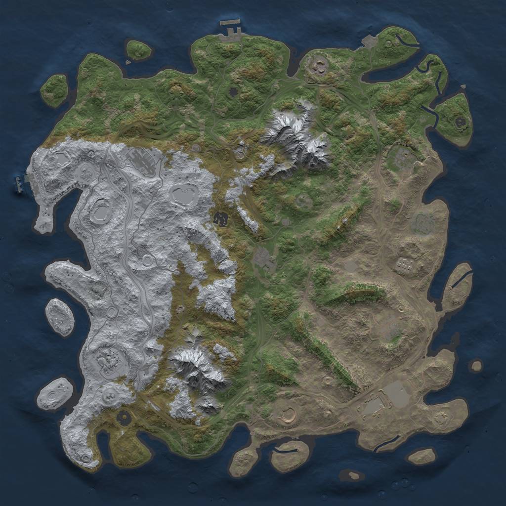 Rust Map: Procedural Map, Size: 5000, Seed: 26233, 19 Monuments
