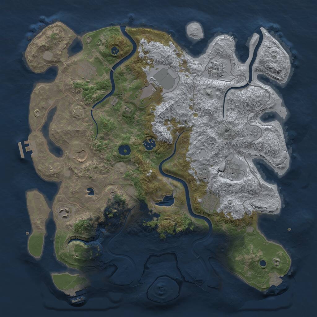 Rust Map: Procedural Map, Size: 4000, Seed: 1902529758, 15 Monuments