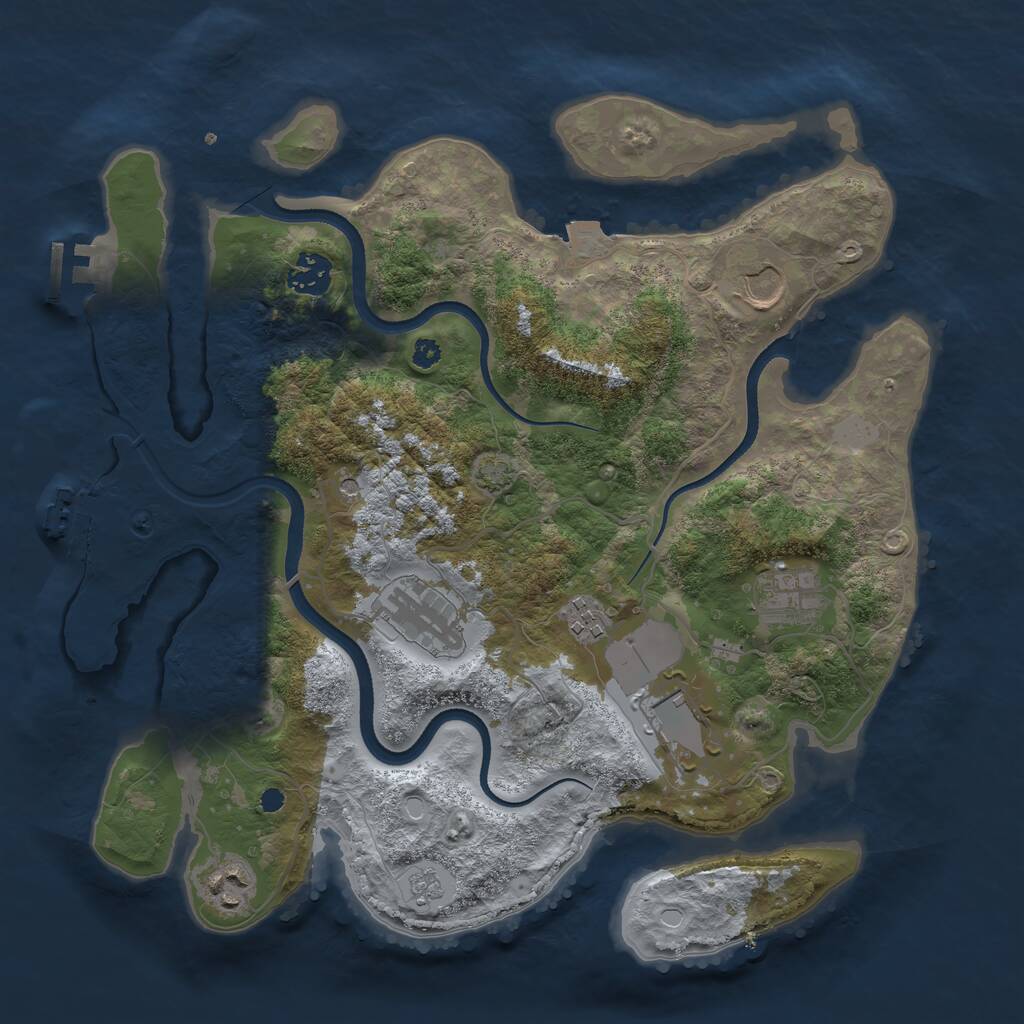 Rust Map: Procedural Map, Size: 3500, Seed: 1906499967, 13 Monuments