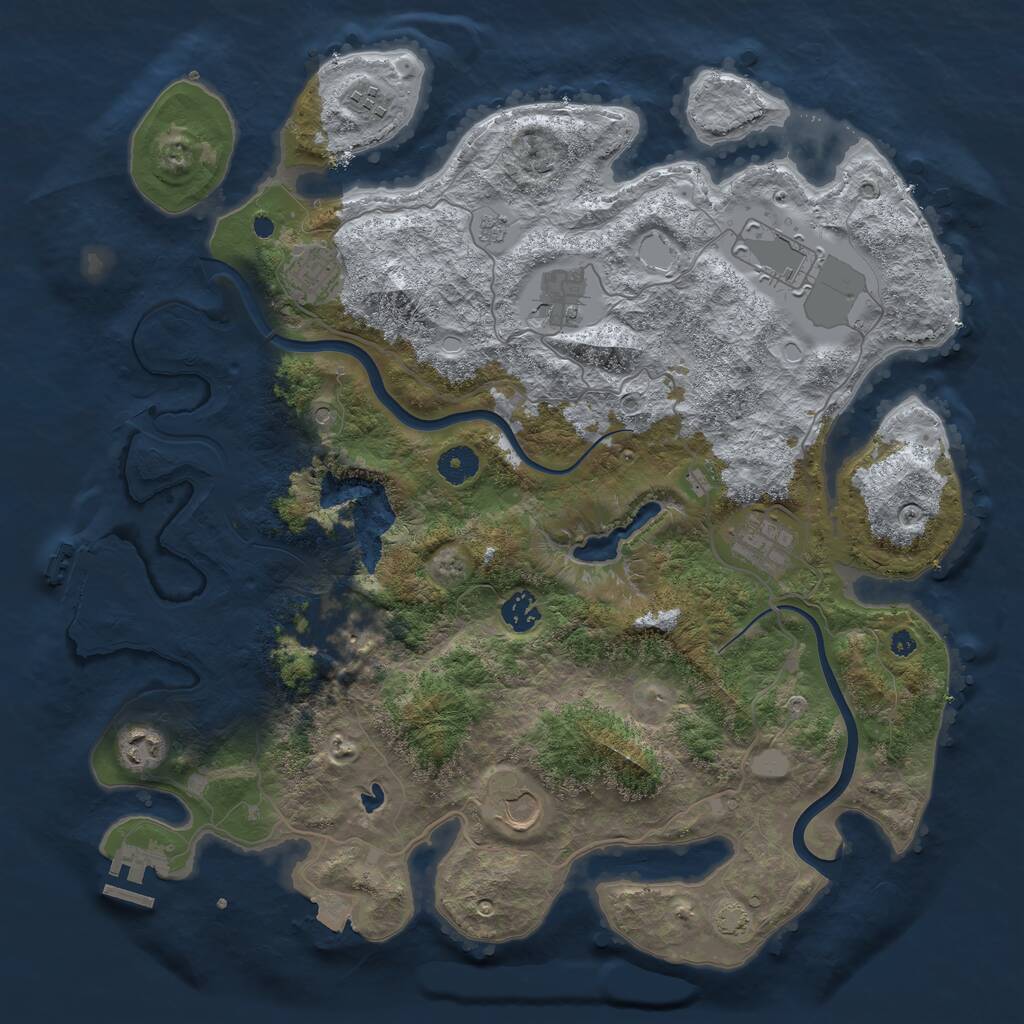 Rust Map: Procedural Map, Size: 4000, Seed: 1900864907, 15 Monuments