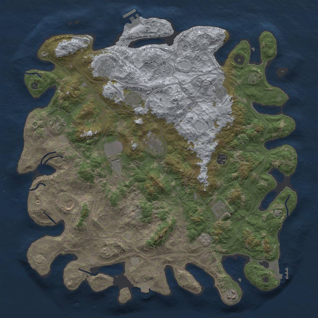 Rust Map: Procedural Map, Size: 4500, Seed: 65537667, 19 Monuments