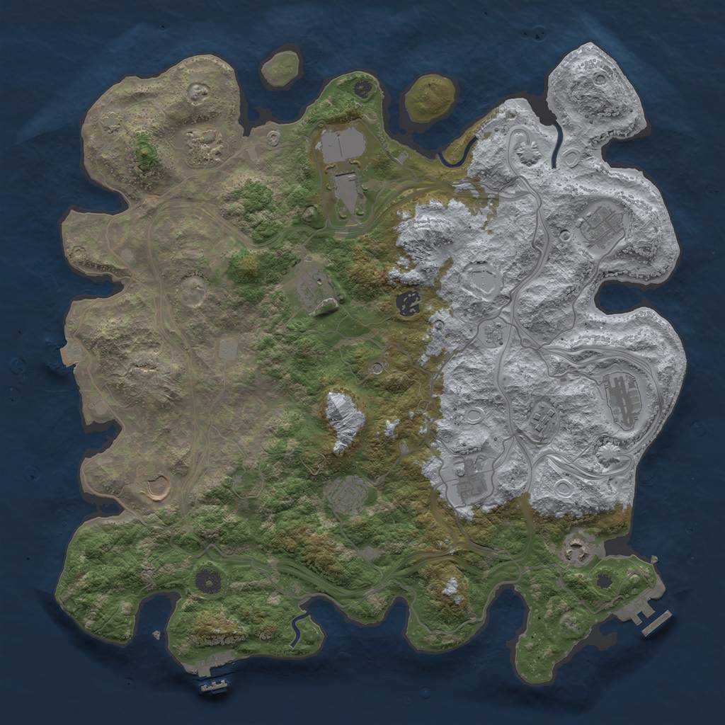 Rust Map: Procedural Map, Size: 4250, Seed: 39645736, 19 Monuments