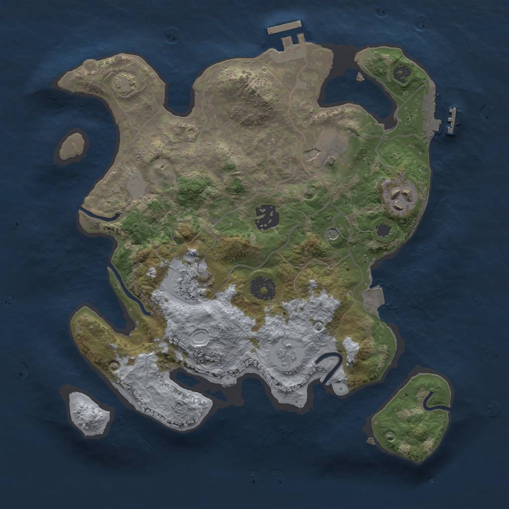 Rust Map: Procedural Map, Size: 3000, Seed: 591885960, 12 Monuments