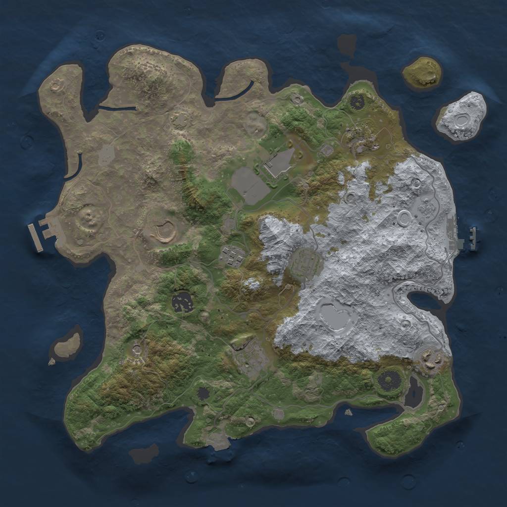 Rust Map: Procedural Map, Size: 3500, Seed: 161368222, 16 Monuments