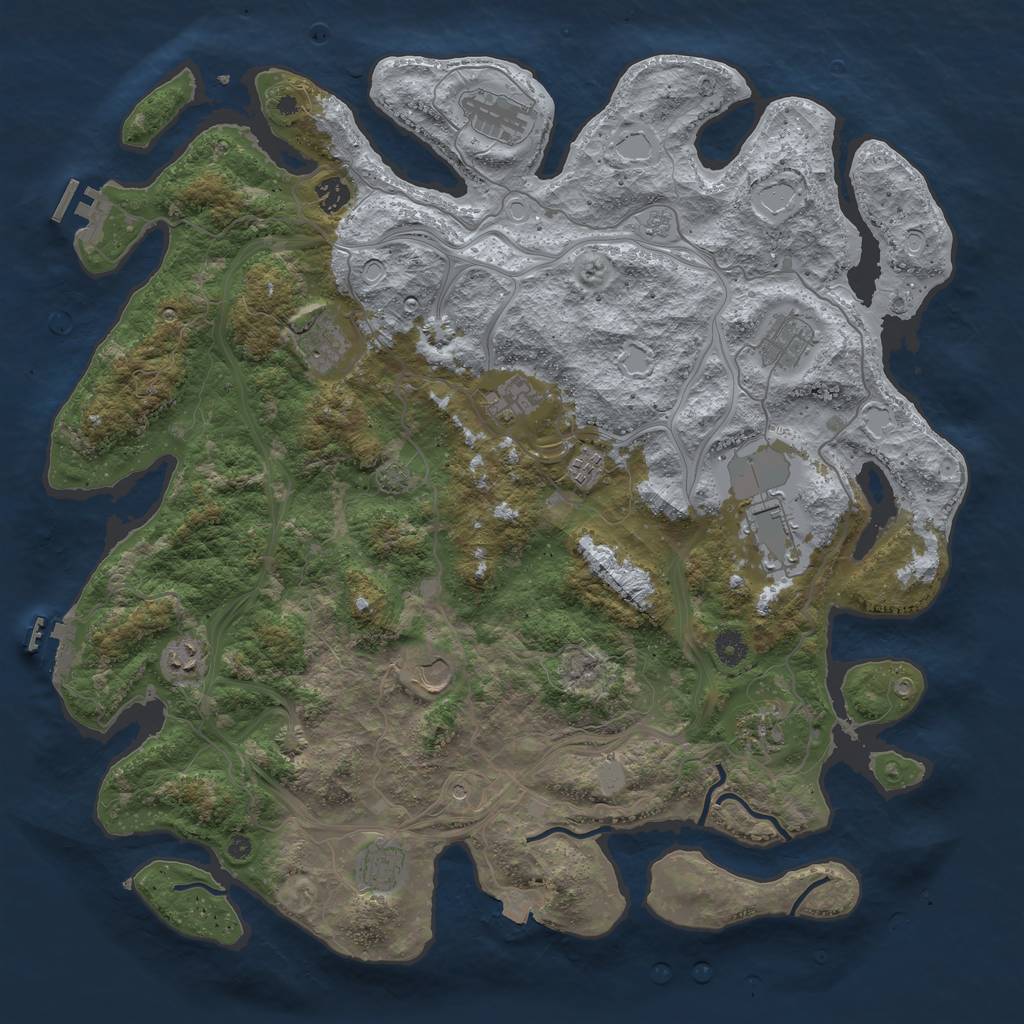 Rust Map: Procedural Map, Size: 4500, Seed: 259153856, 19 Monuments