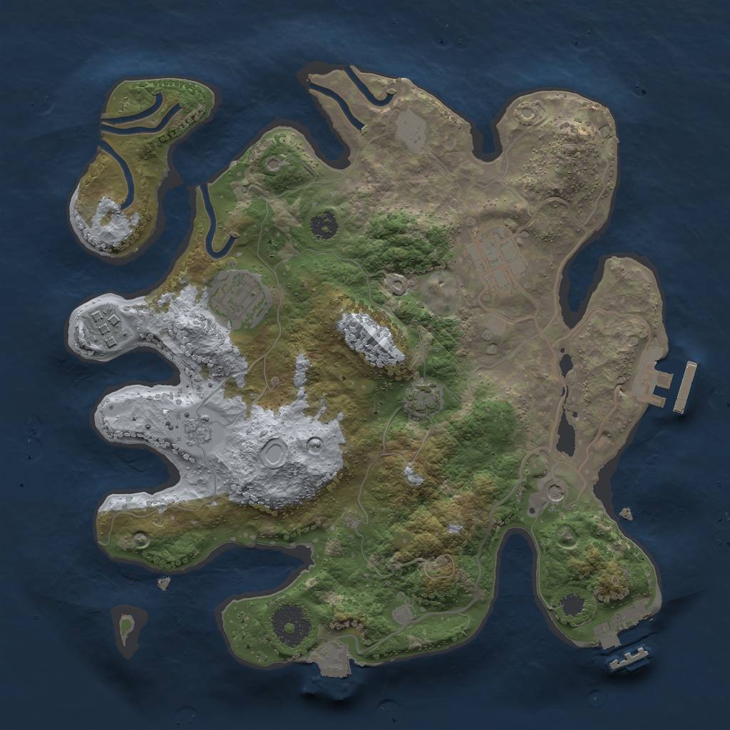 Rust Map: Procedural Map, Size: 2800, Seed: 359485506, 11 Monuments