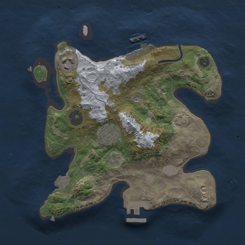 Rust Map: Procedural Map, Size: 2500, Seed: 7448754, 9 Monuments