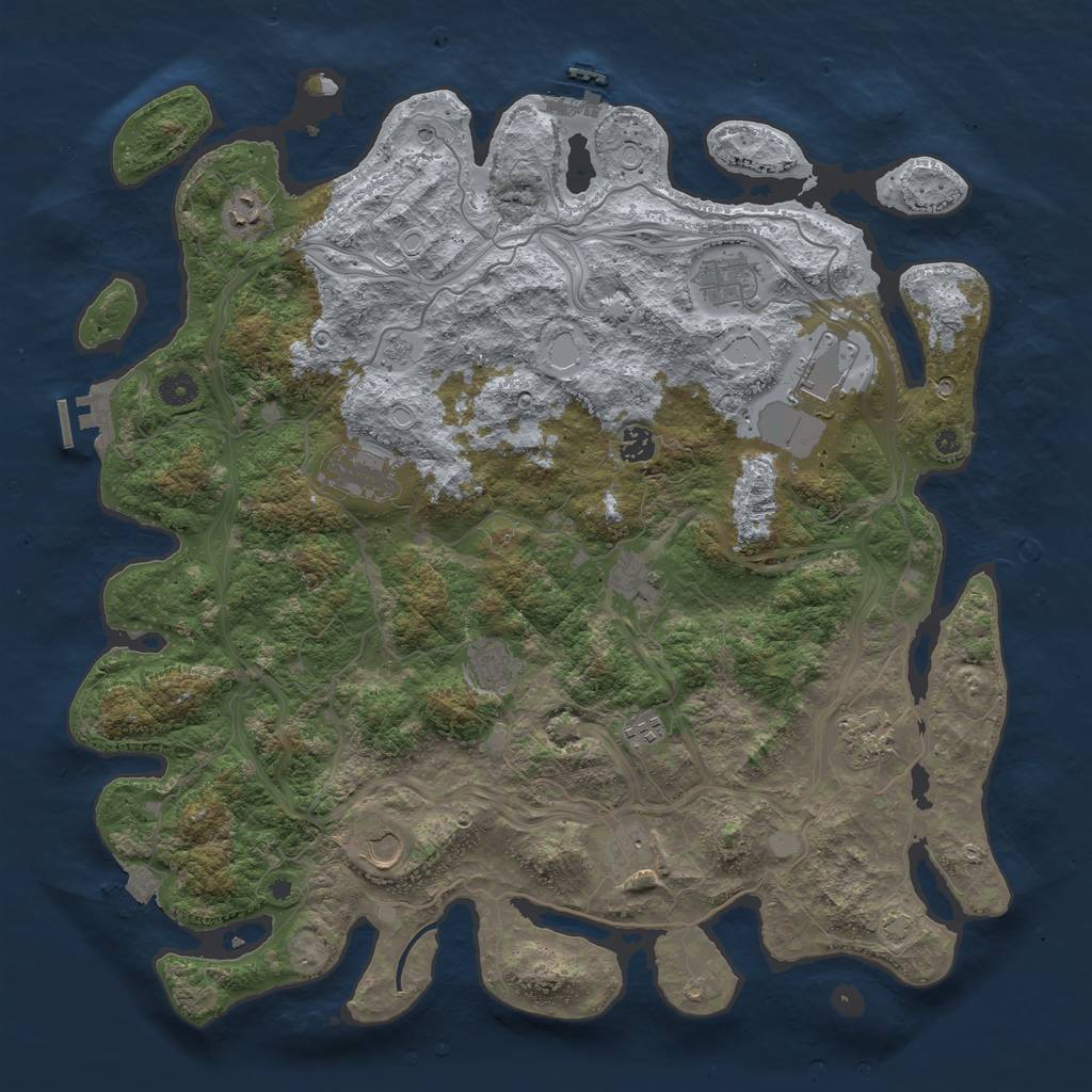 Rust Map: Procedural Map, Size: 4500, Seed: 1149974506, 19 Monuments