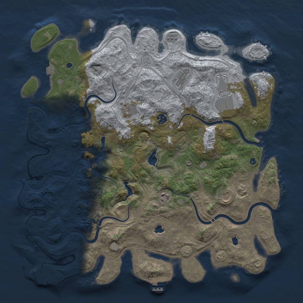 Rust Map: Procedural Map, Size: 4500, Seed: 1149974506, 13 Monuments