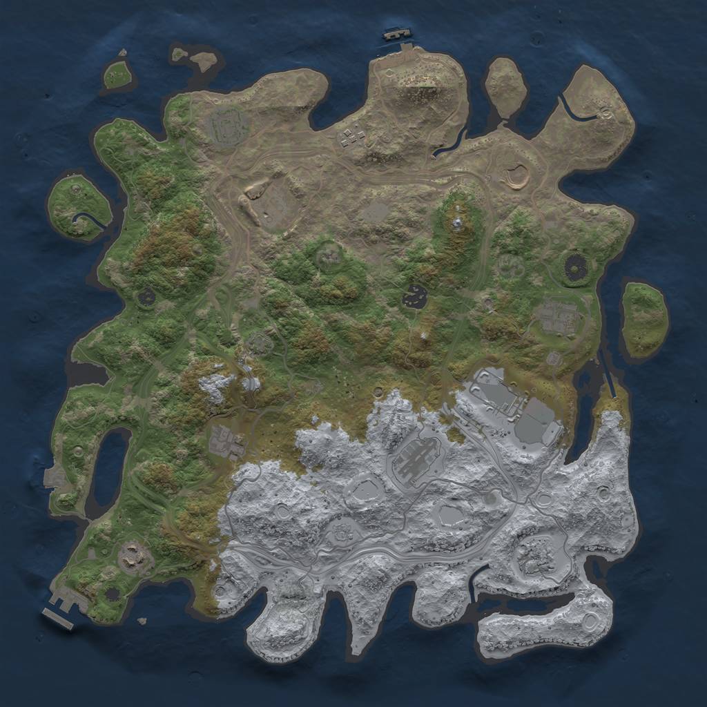 Rust Map: Procedural Map, Size: 4250, Seed: 1080811976, 19 Monuments