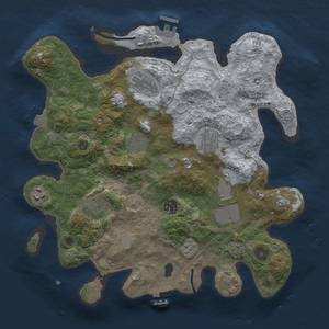 Thumbnail Rust Map: Procedural Map, Size: 3500, Seed: 1707670864, 16 Monuments