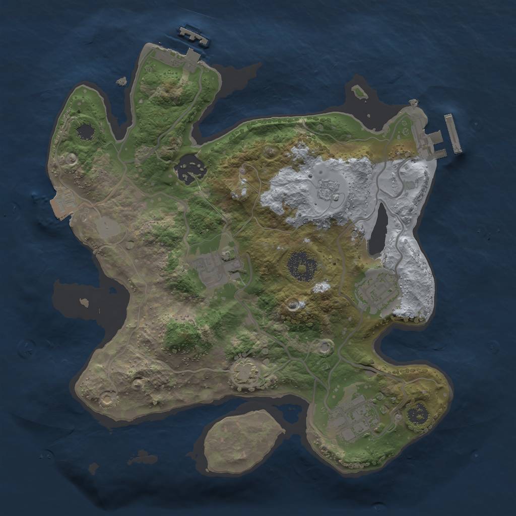 Rust Map: Procedural Map, Size: 2600, Seed: 8074, 11 Monuments