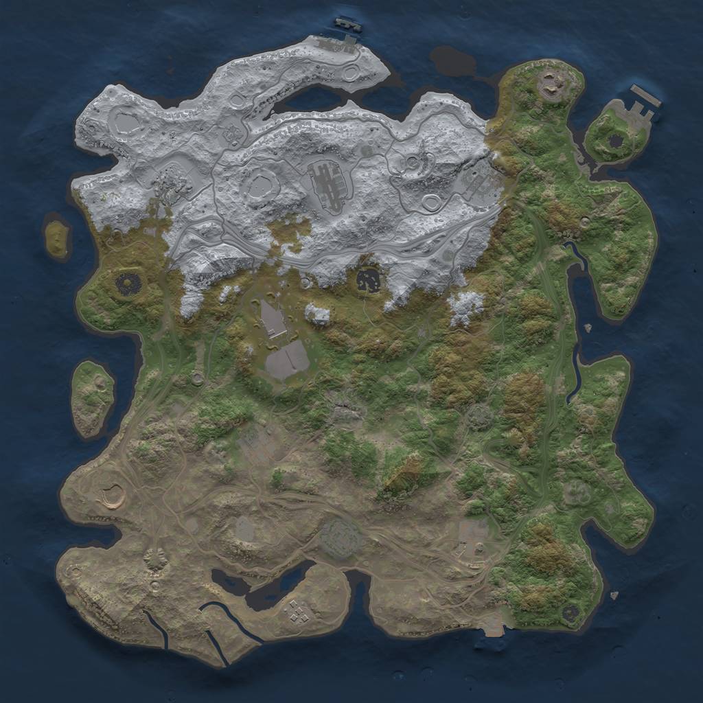 Rust Map: Procedural Map, Size: 4250, Seed: 614243725, 19 Monuments