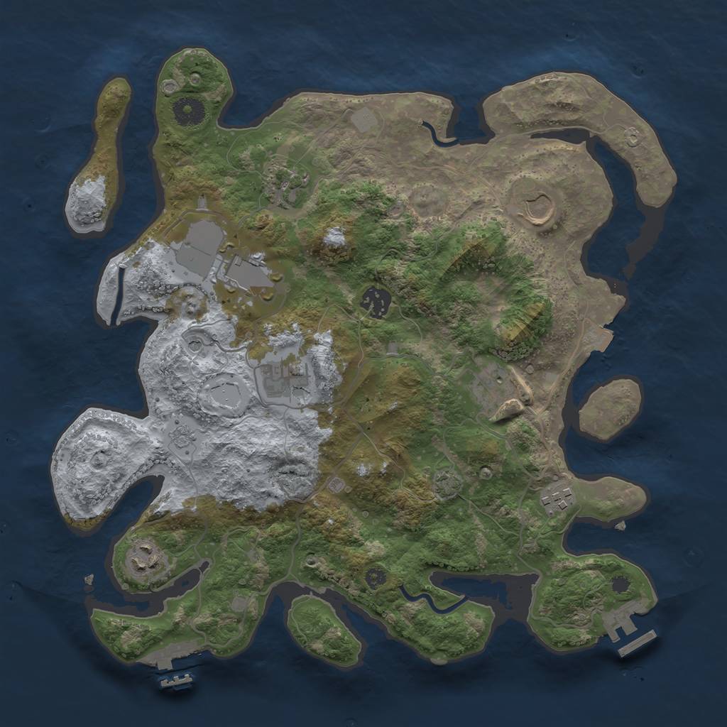 Rust Map: Procedural Map, Size: 3550, Seed: 2118633227, 16 Monuments