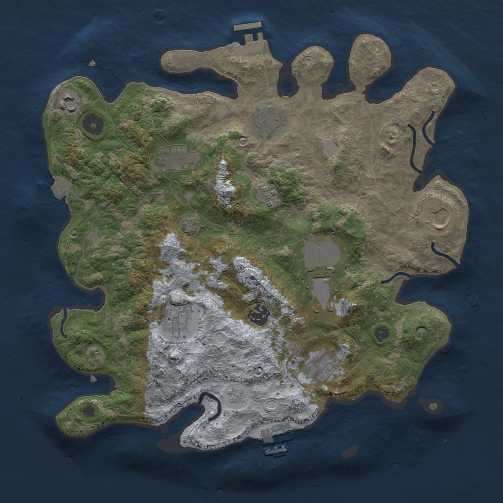 Rust Map: Procedural Map, Size: 3650, Seed: 1342, 16 Monuments