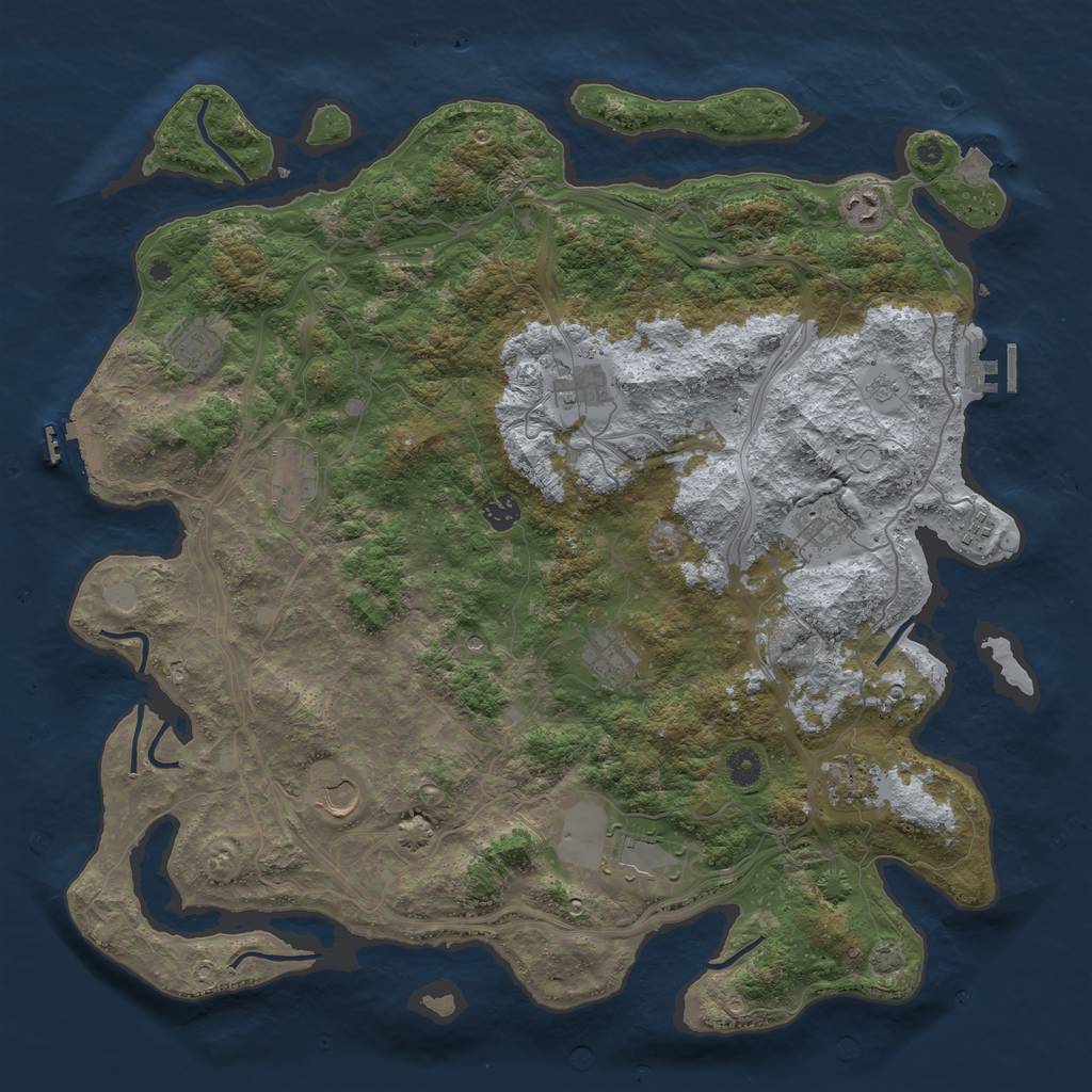 Rust Map: Procedural Map, Size: 4500, Seed: 18024, 19 Monuments