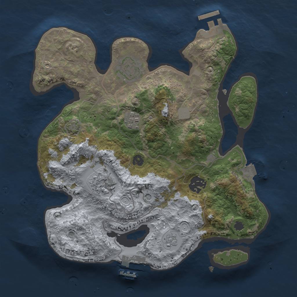 Rust Map: Procedural Map, Size: 2750, Seed: 1352920206, 12 Monuments