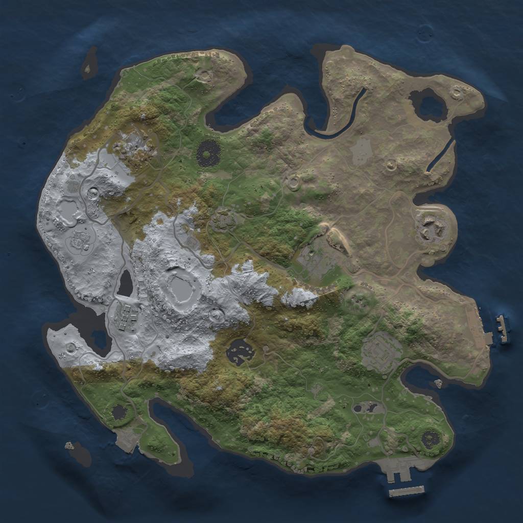 Rust Map: Procedural Map, Size: 3000, Seed: 489476413, 13 Monuments