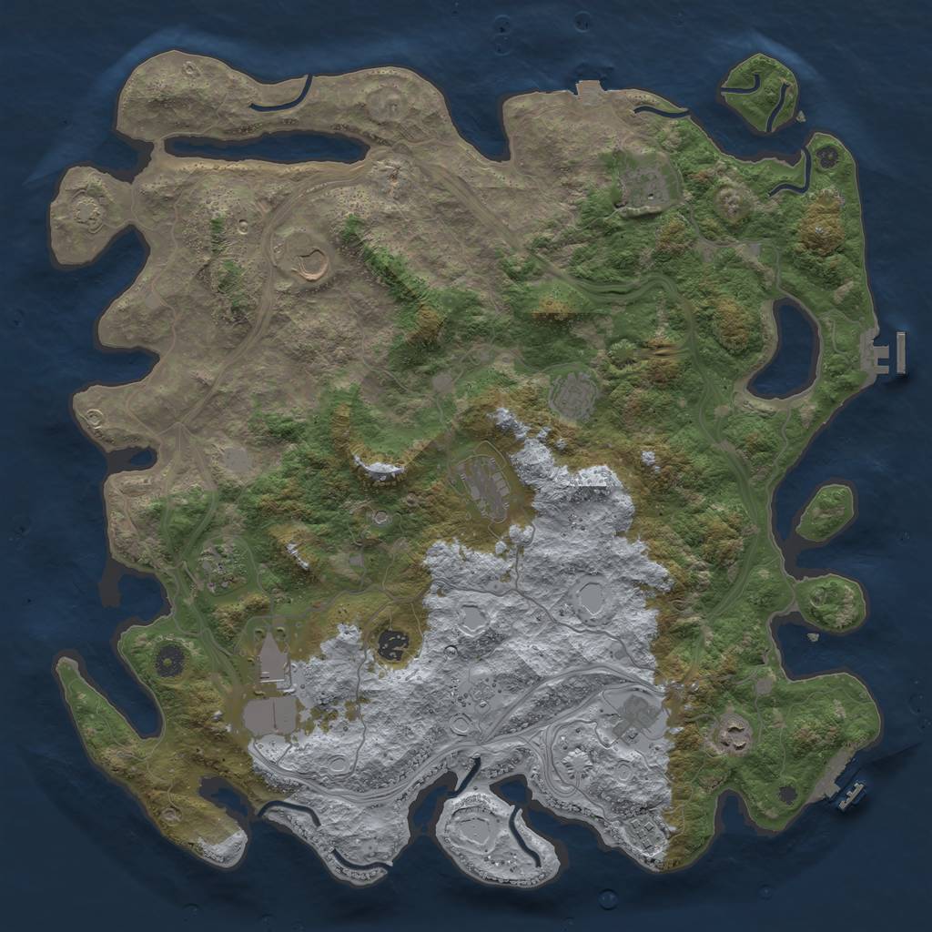Rust Map: Procedural Map, Size: 4500, Seed: 1271863453, 18 Monuments
