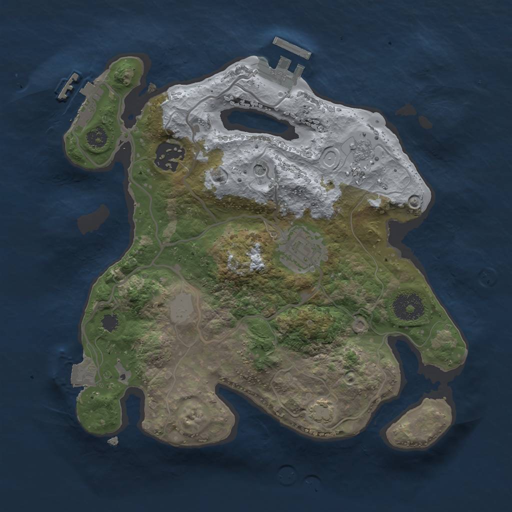 Rust Map: Procedural Map, Size: 2600, Seed: 8001, 10 Monuments
