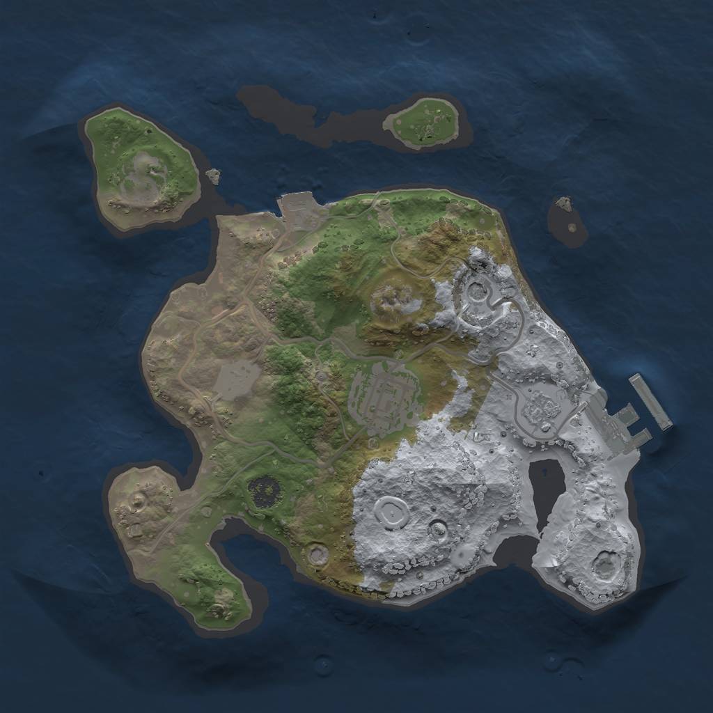 Rust Map: Procedural Map, Size: 2300, Seed: 50003, 7 Monuments