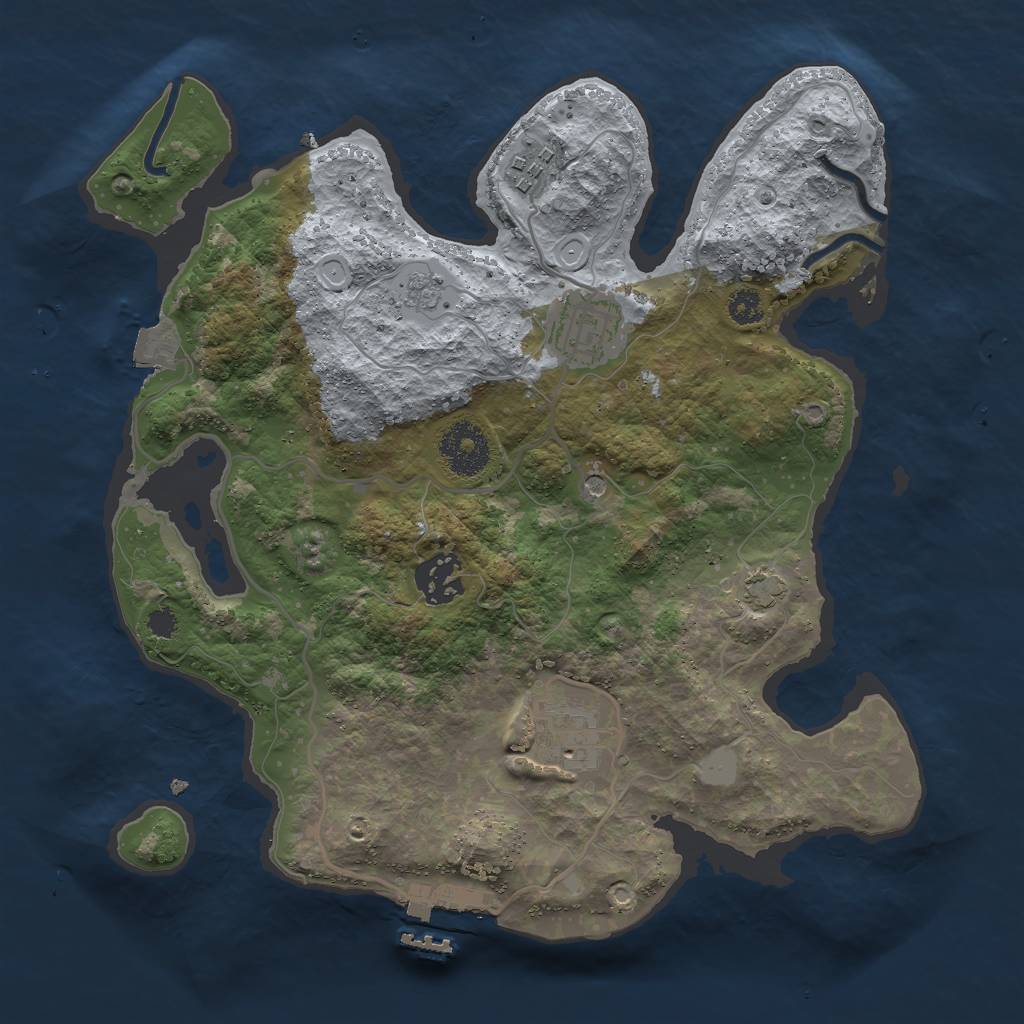 Rust Map: Procedural Map, Size: 3000, Seed: 771326040, 11 Monuments